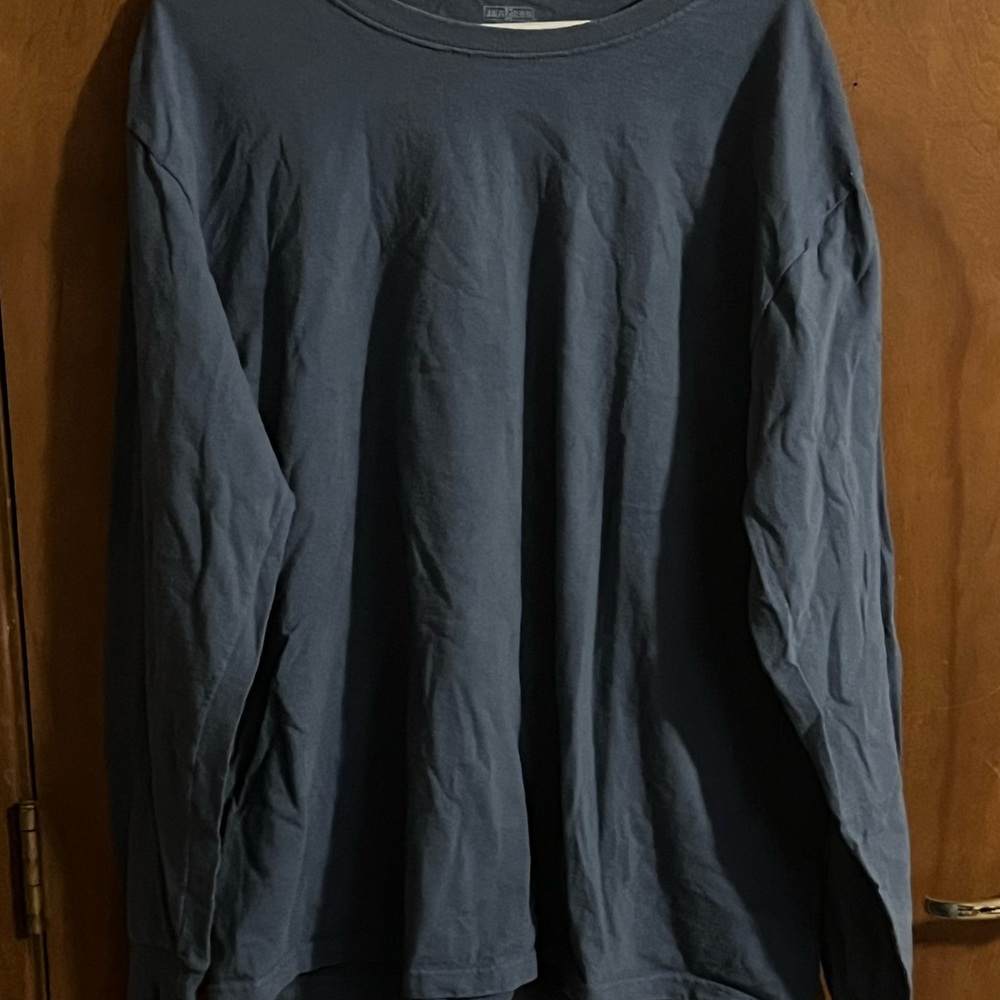 Jerzees Men's Size XL Dark Blue Long Sleeve Tee Shirt Top